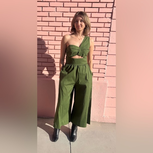AMUR Pants - AMUR Asymmetrical Green Jumpsuit
